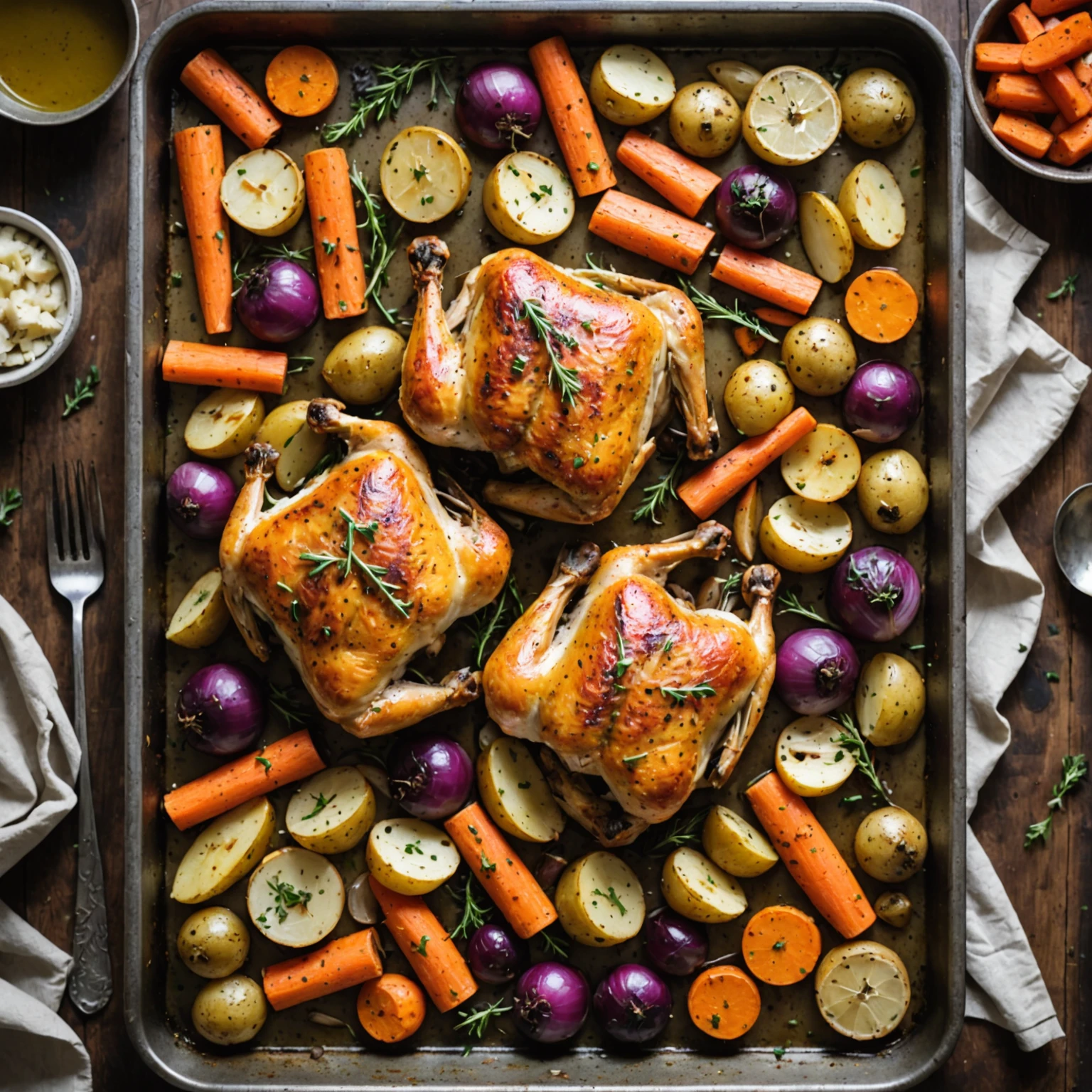 One-Pan Herb-Roasted Chicken with Root Vegetables
