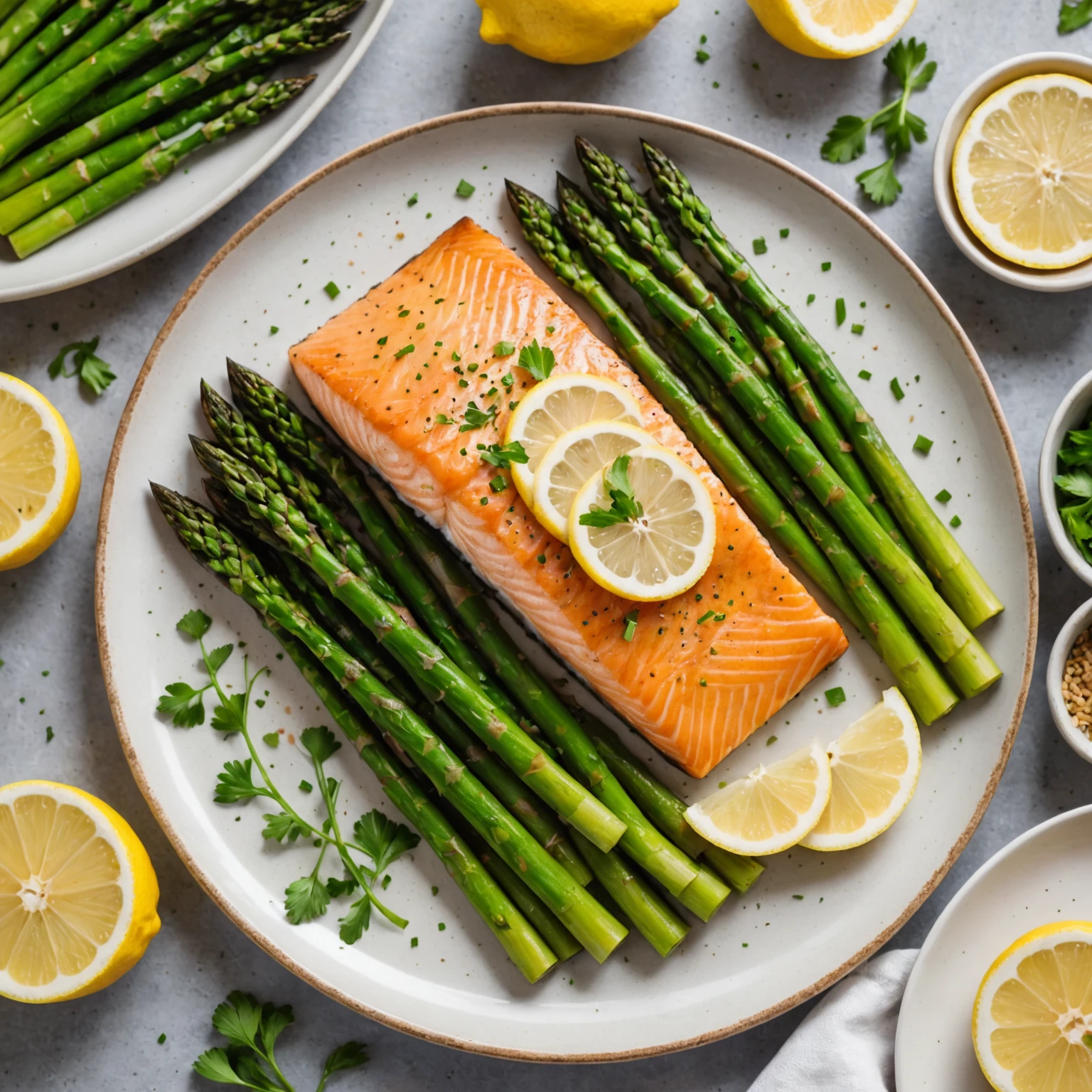 Sheet Pan Lemon Garlic Salmon with Asparagus
