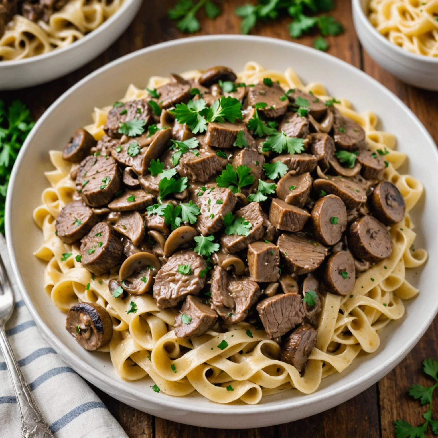 Slow Cooker Beef Stroganoff with Mushrooms and Egg Noodles