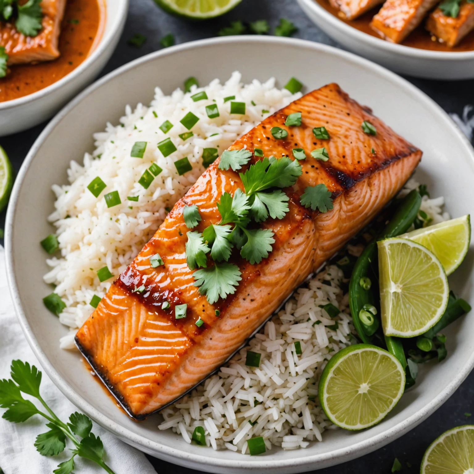 Instant Pot Thai Spiced Salmon with Coconut Rice