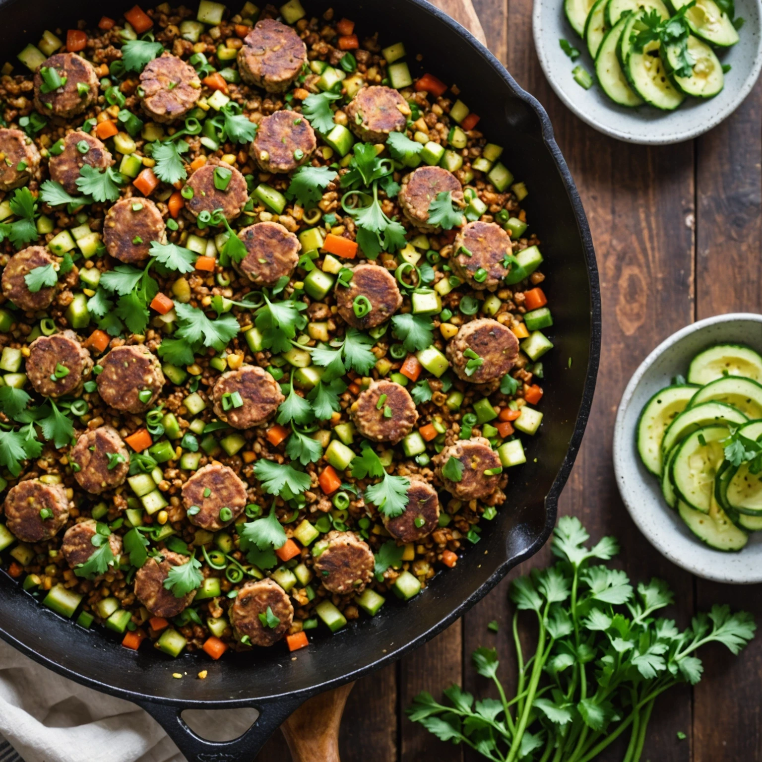 Skillet Spiced Turkey and Zucchini Hash