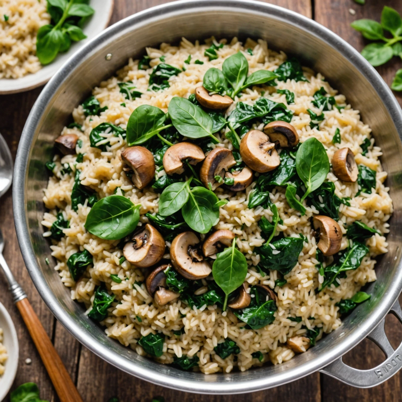Instant Pot Creamy Mushroom and Spinach Risotto