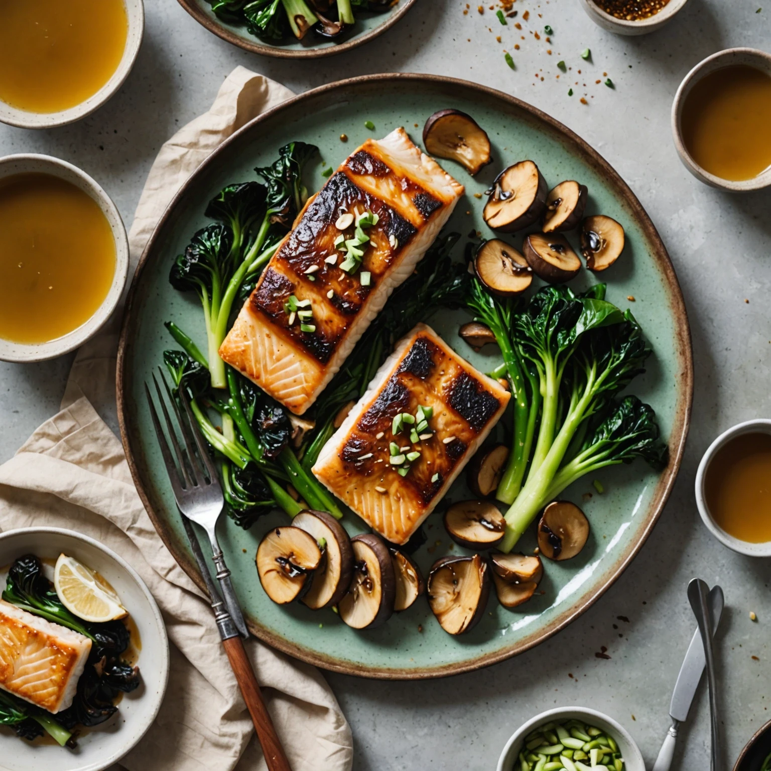 Sheet Pan Miso-Glazed Black Cod with Bok Choy and Shiitake Mushrooms