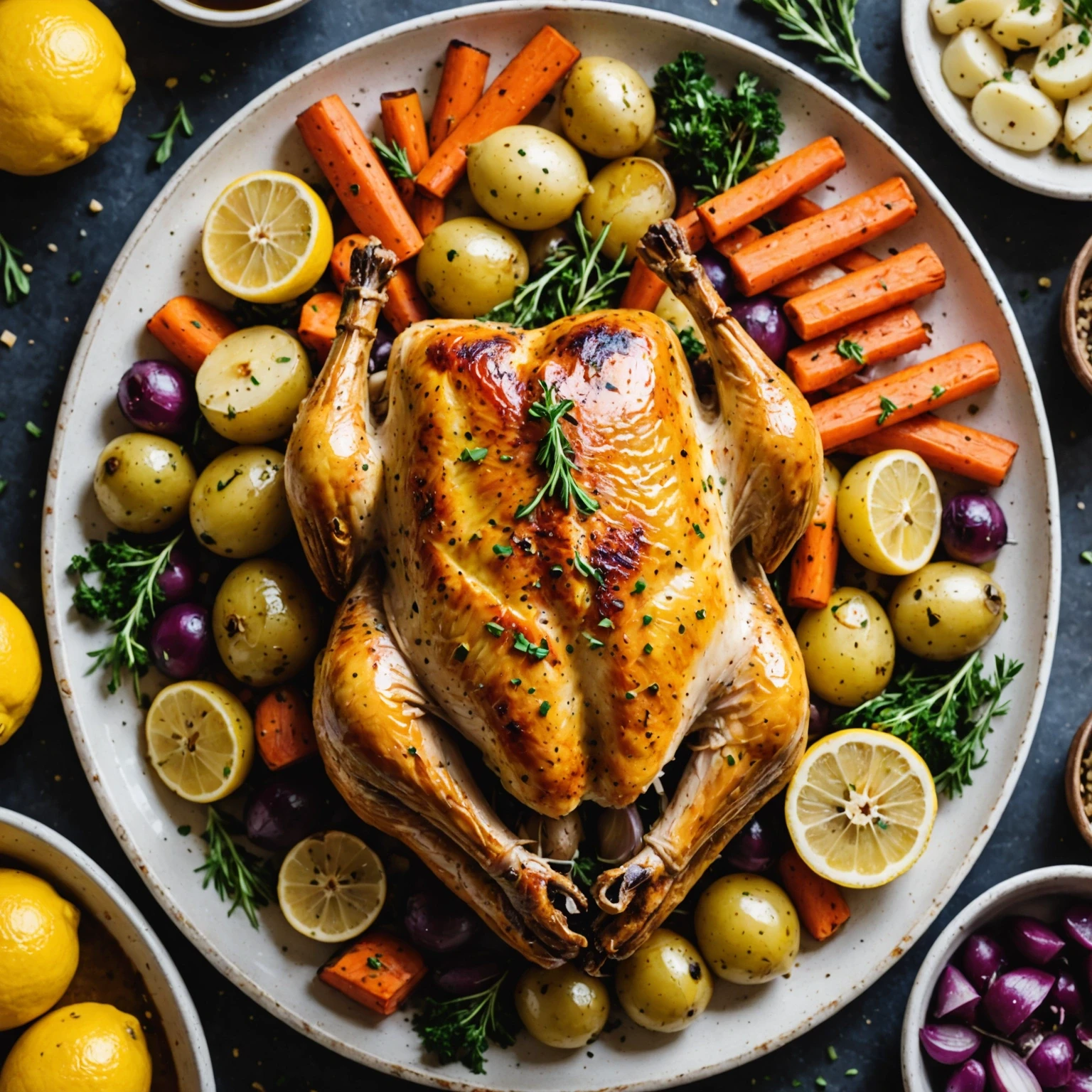Slow Cooker Lemon Herb Turkey Breast with Roasted Root Vegetables