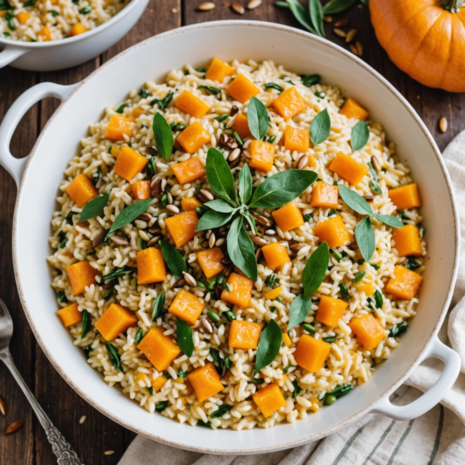 One-Pot Autumn Harvest Pumpkin and Sage Risotto