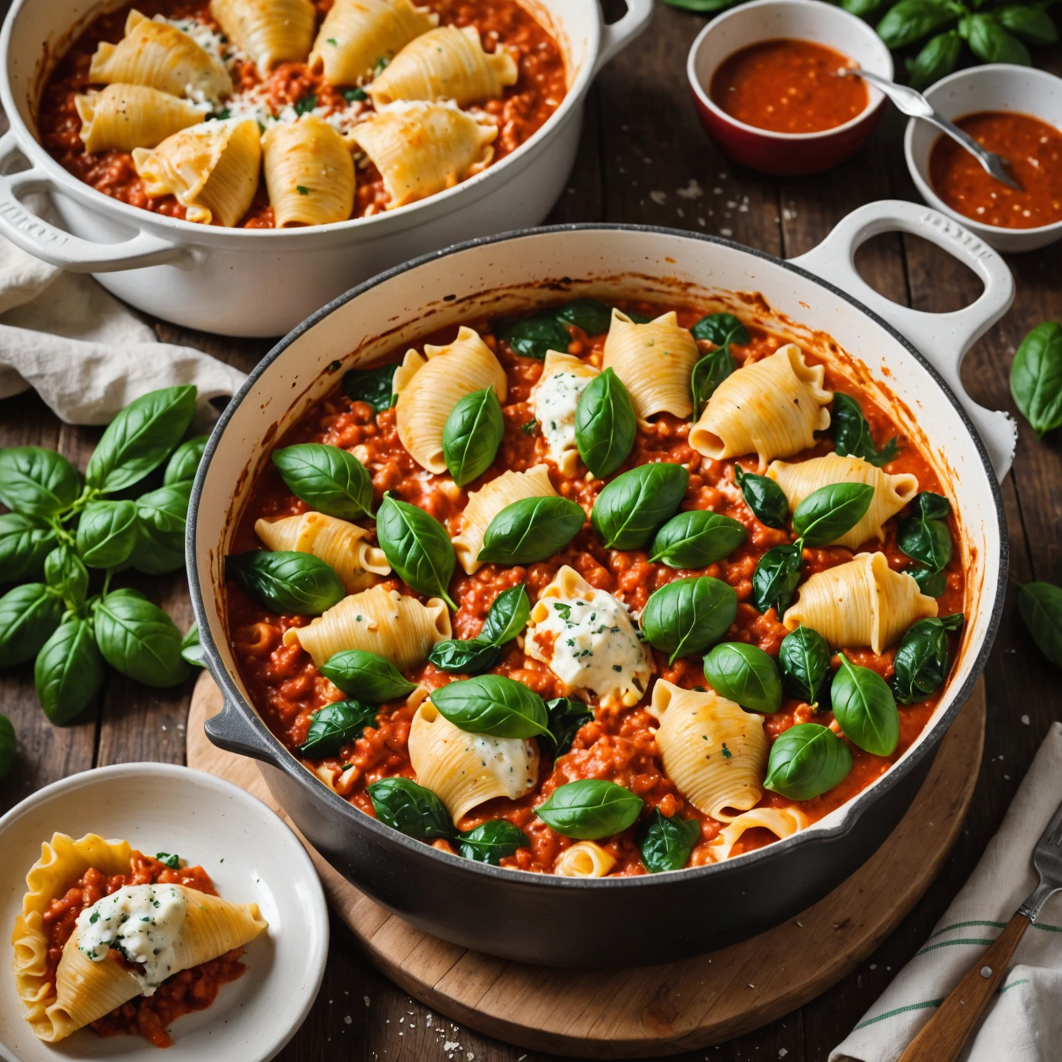 One-Pot Spinach and Ricotta Stuffed Shells