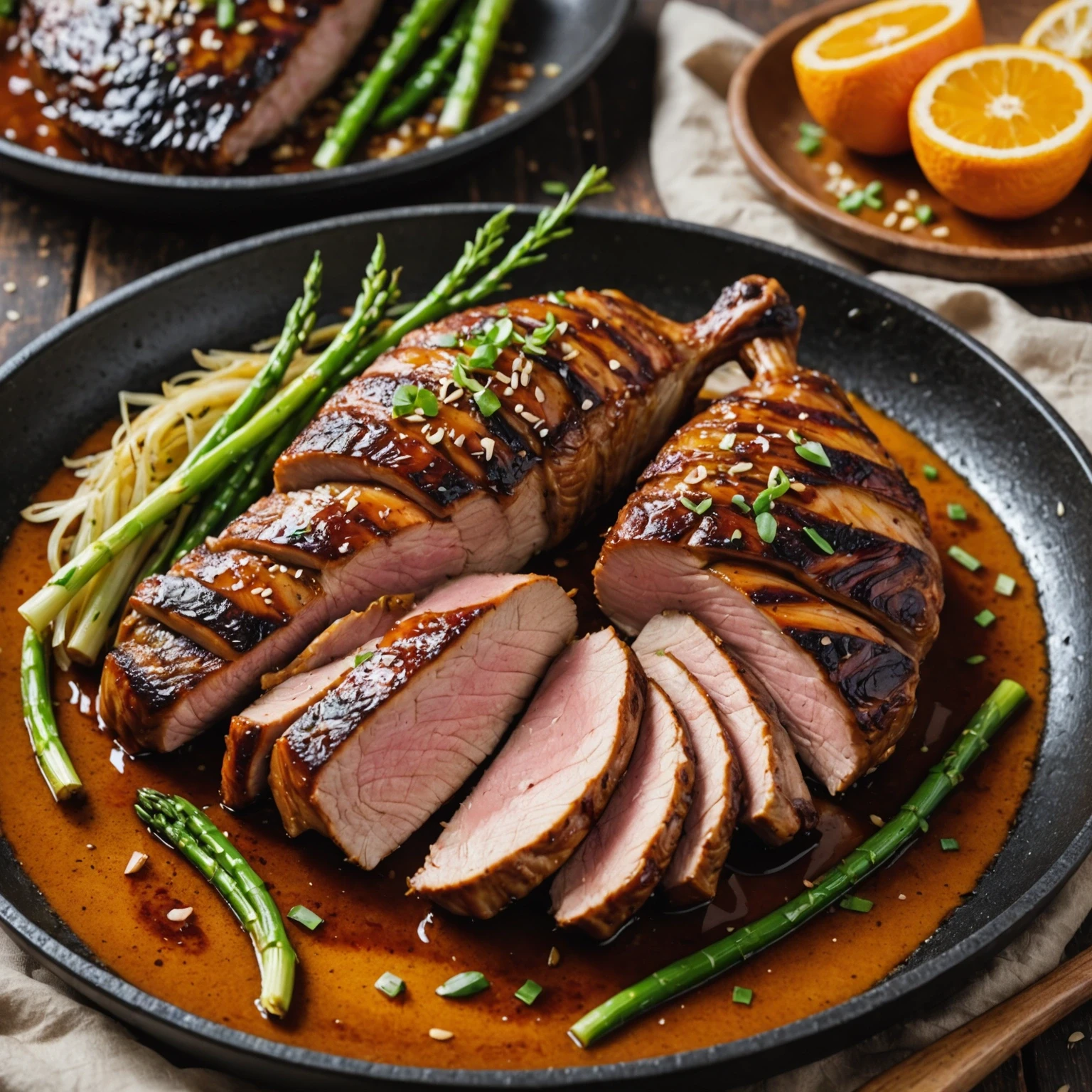 One-Pan Spicy Orange-Glazed Duck Breast with Roasted Fennel Recipe