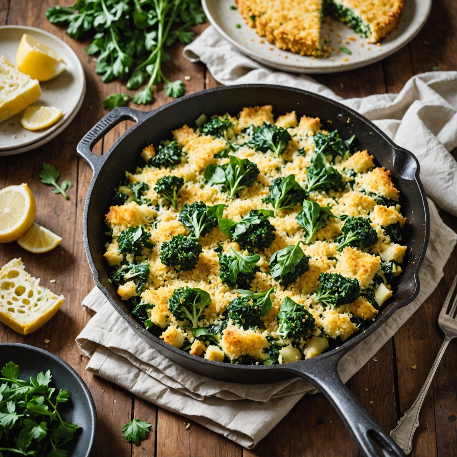 Vegetarian Spinach and Artichoke One-Pan Skillet Bake