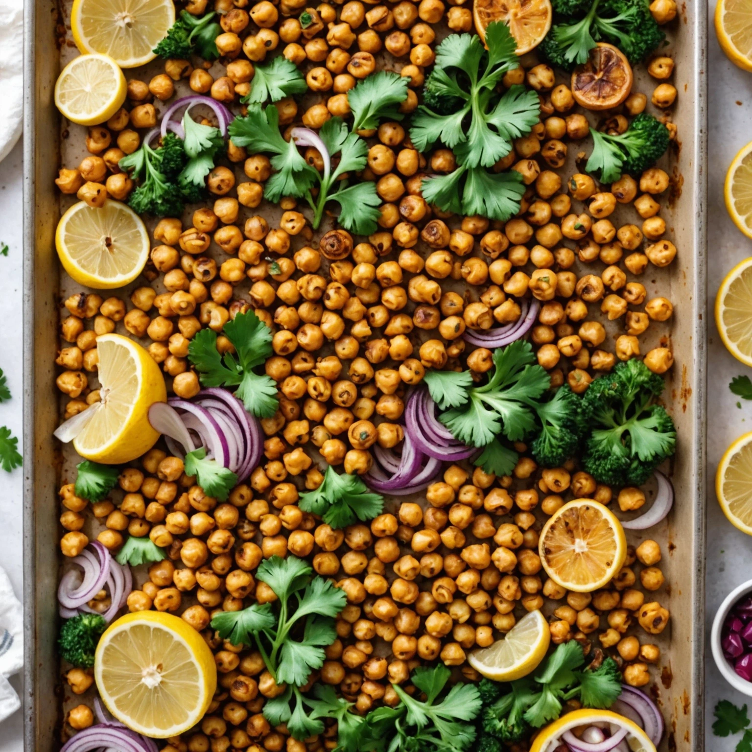 Sheet Pan Spiced Chickpea and Cauliflower Shawarma