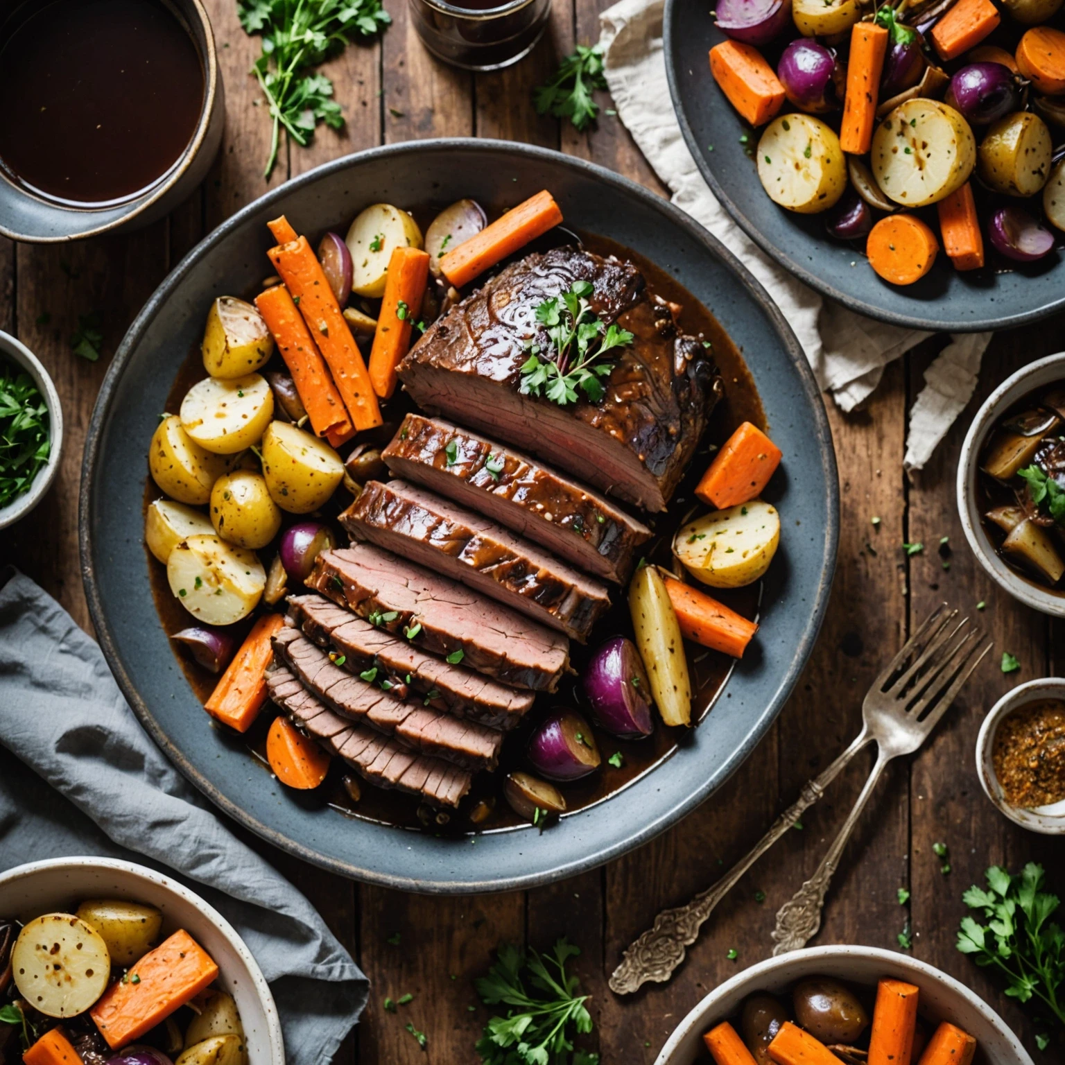 Slow Cooker Balsamic Beef Brisket with Root Vegetables