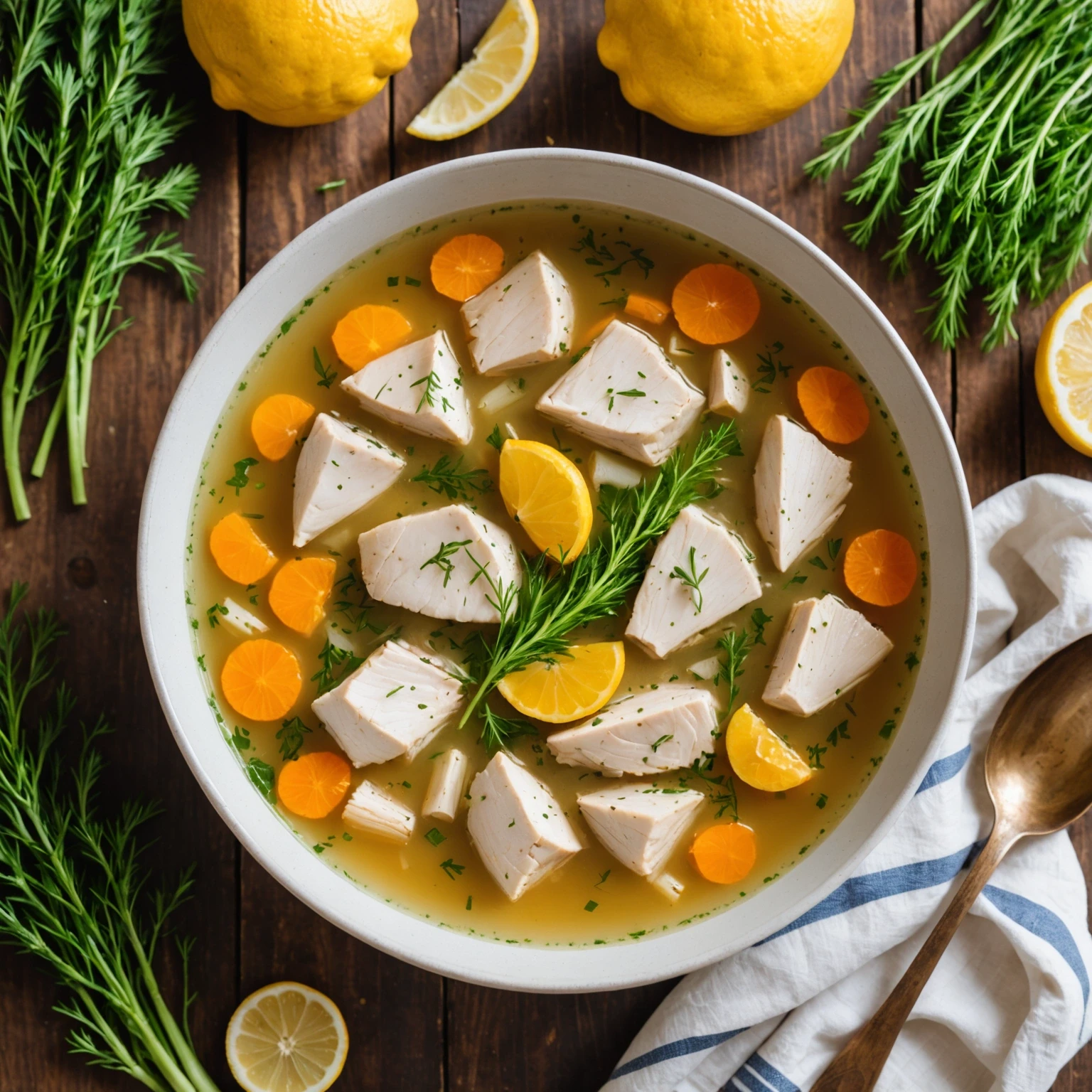 One-Pot Brothy Lemon Dill Chicken Soup