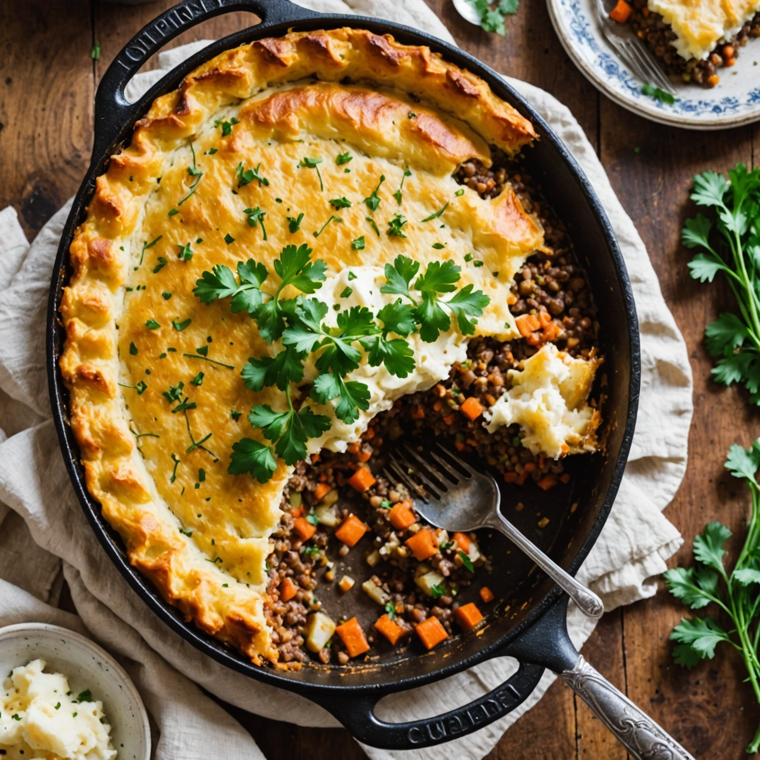 Hearty Cottage Pie with Lentils and Root Vegetables