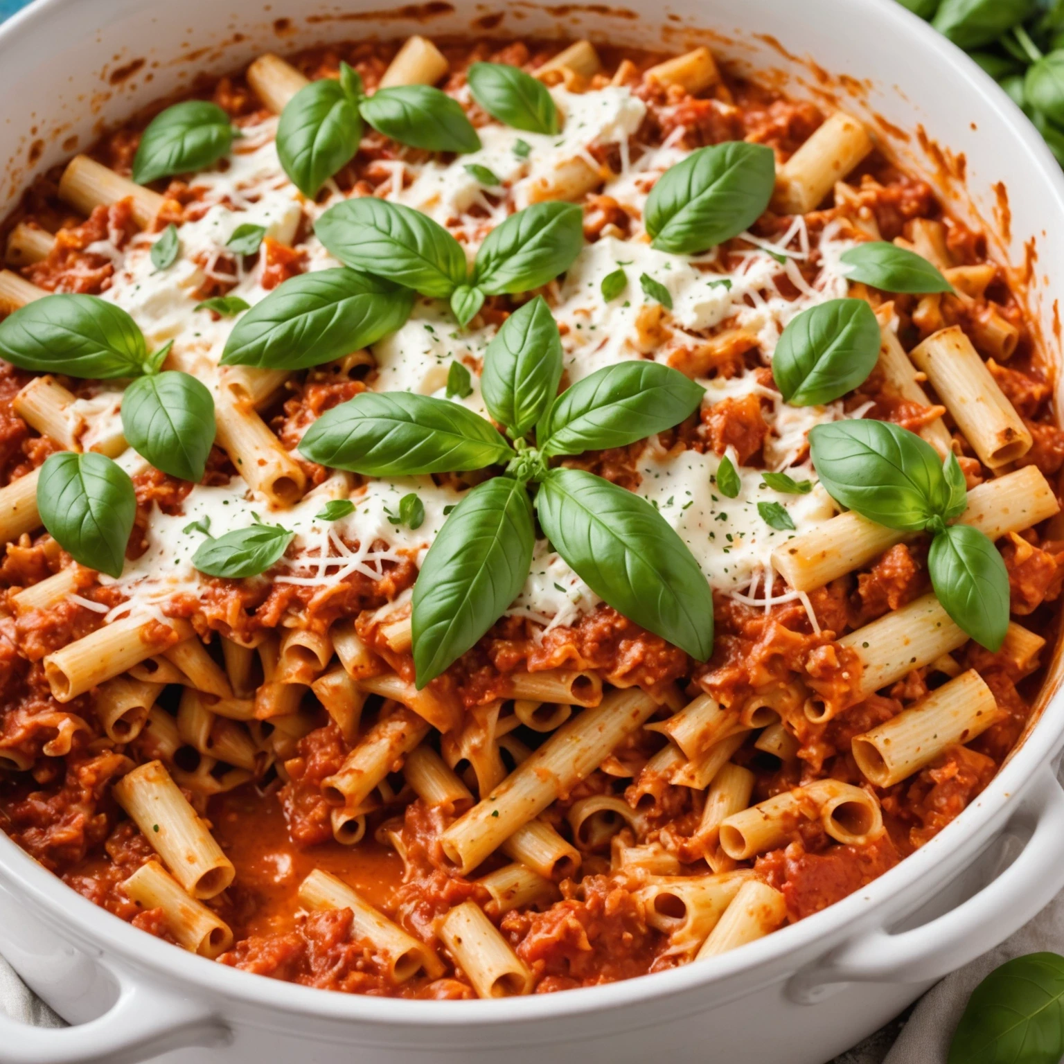 Slow Cooker Tomato Basil Baked Ziti Casserole