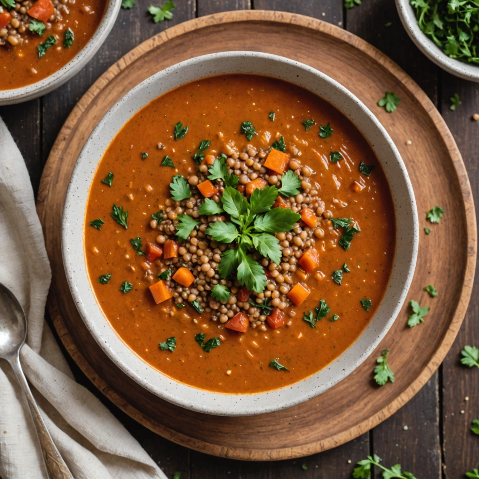 One-Pot Rustic Italian Lentil and Tomato Soup