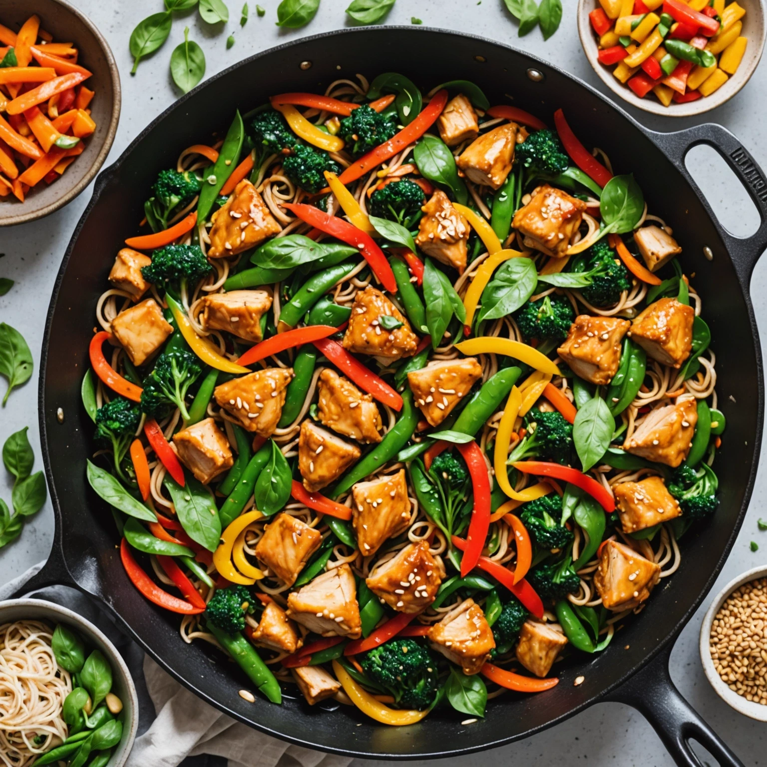 One-Pot Asian-Inspired Sesame Chicken and Vegetable Stir-Fry