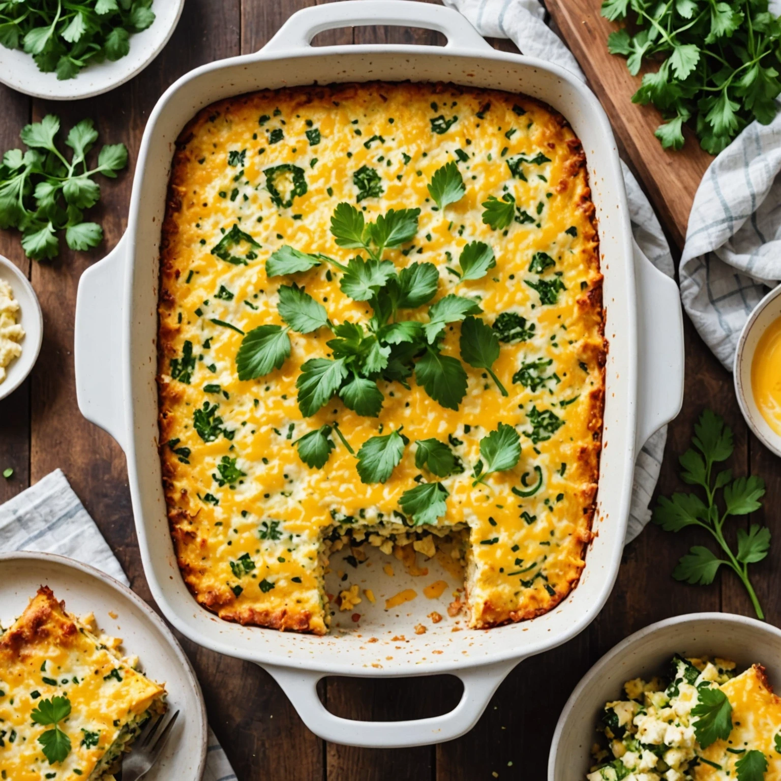 Cheesy Zucchini and Cauliflower Breakfast Bake