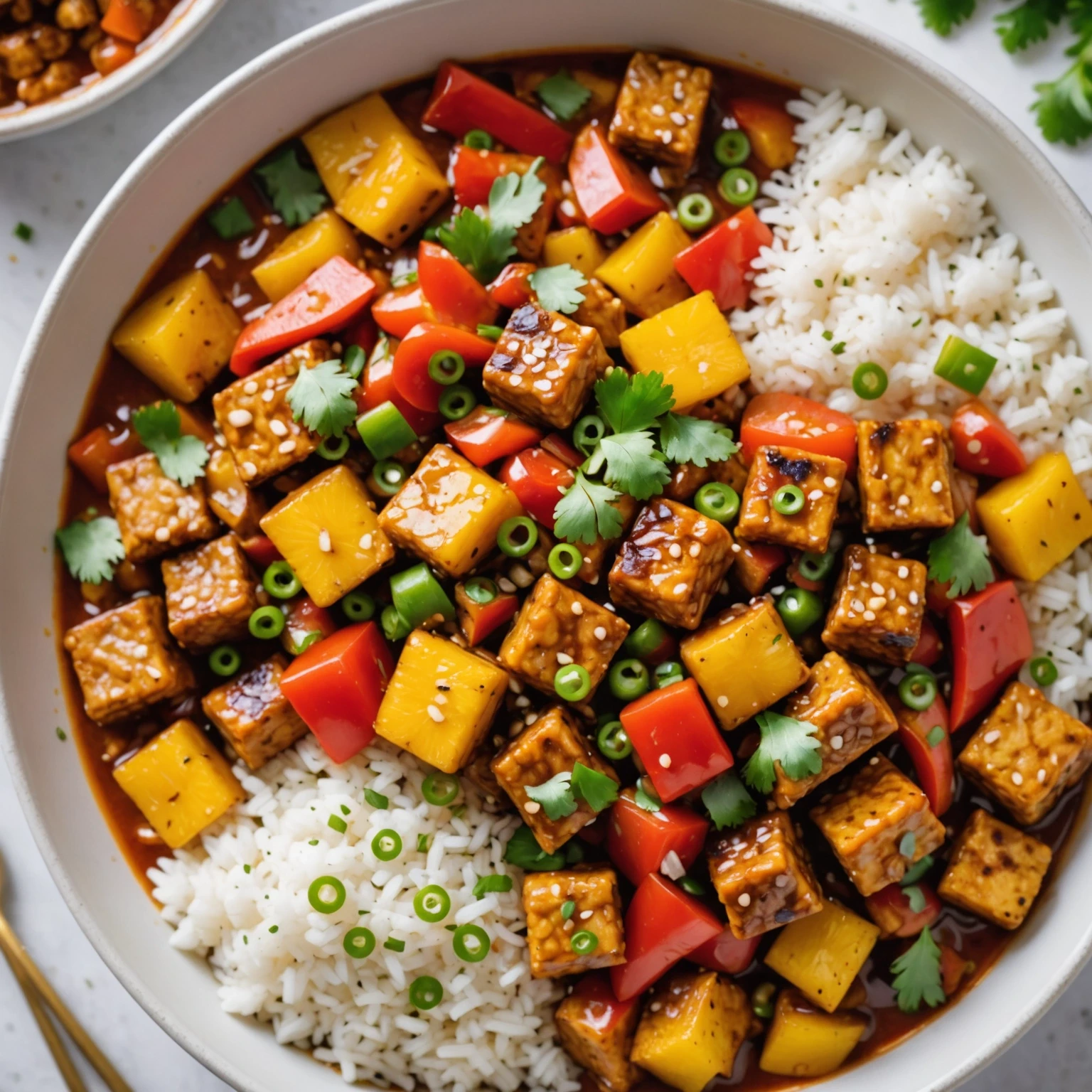 Instant Pot Sweet and Sour Tempeh with Pineapple and Bell Peppers