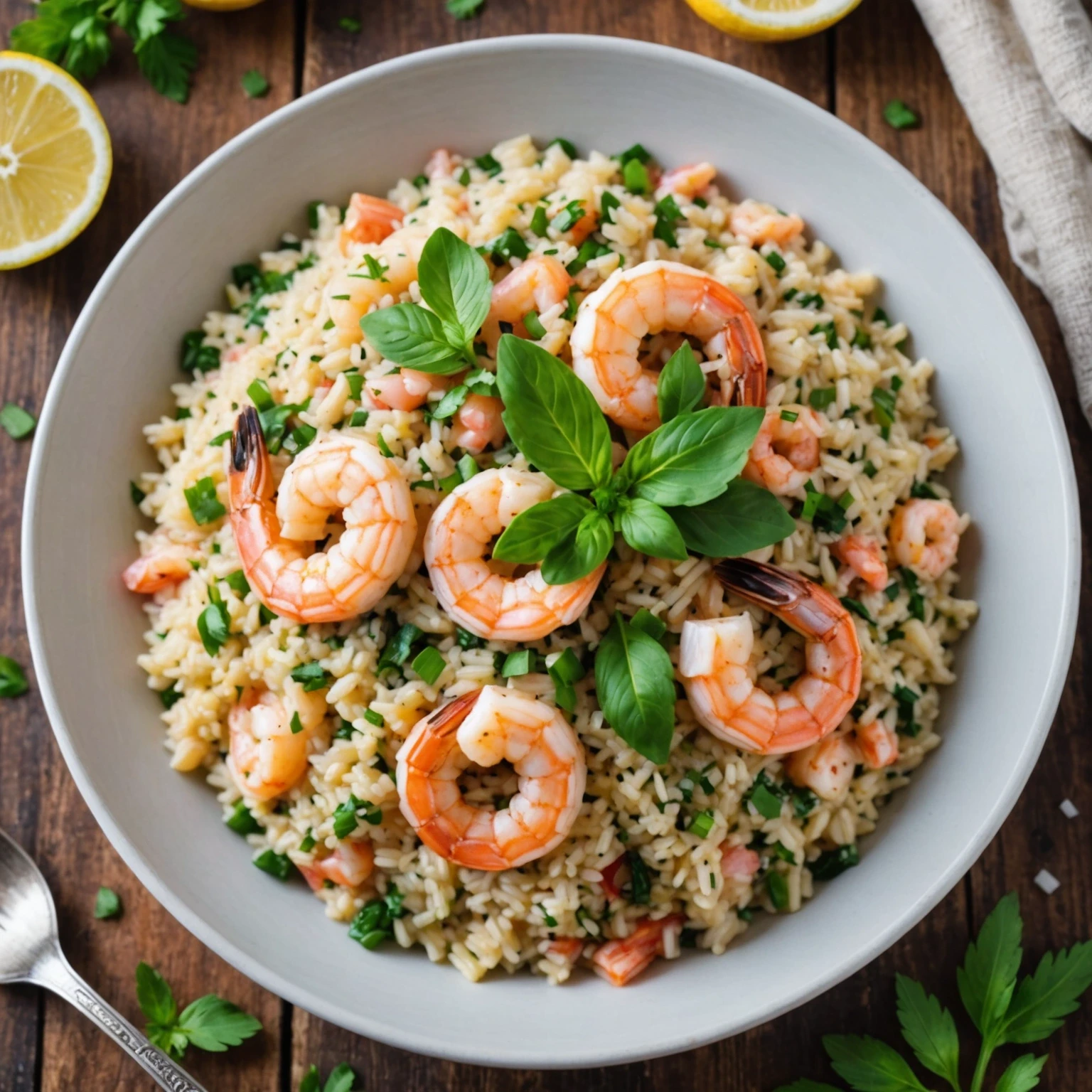 One-Pot Herb and Garlic Shrimp Risotto