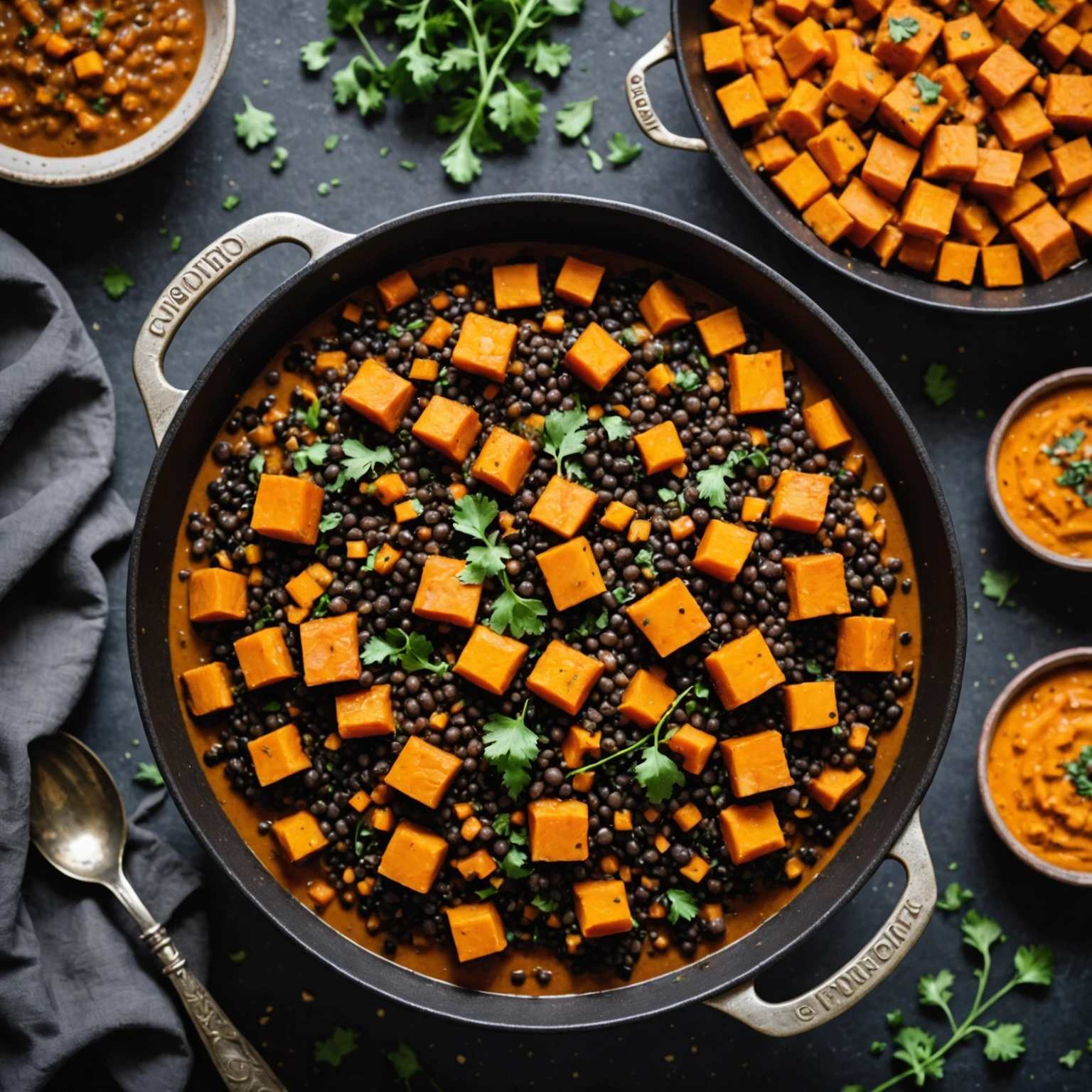One-Pot Sweet Potato and Black Lentil Dahl