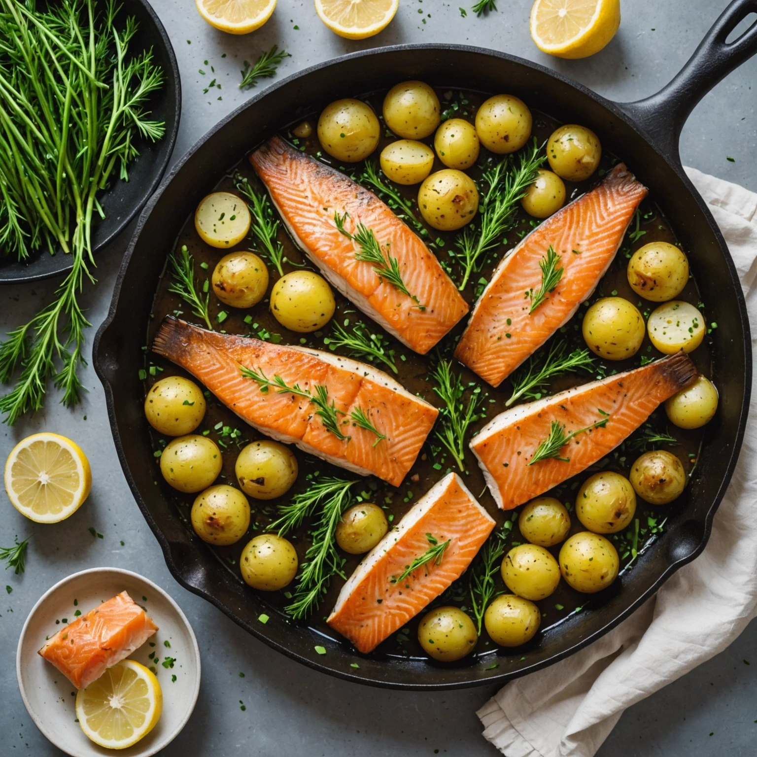 One-Pot Lemon Dill Arctic Char with New Potatoes