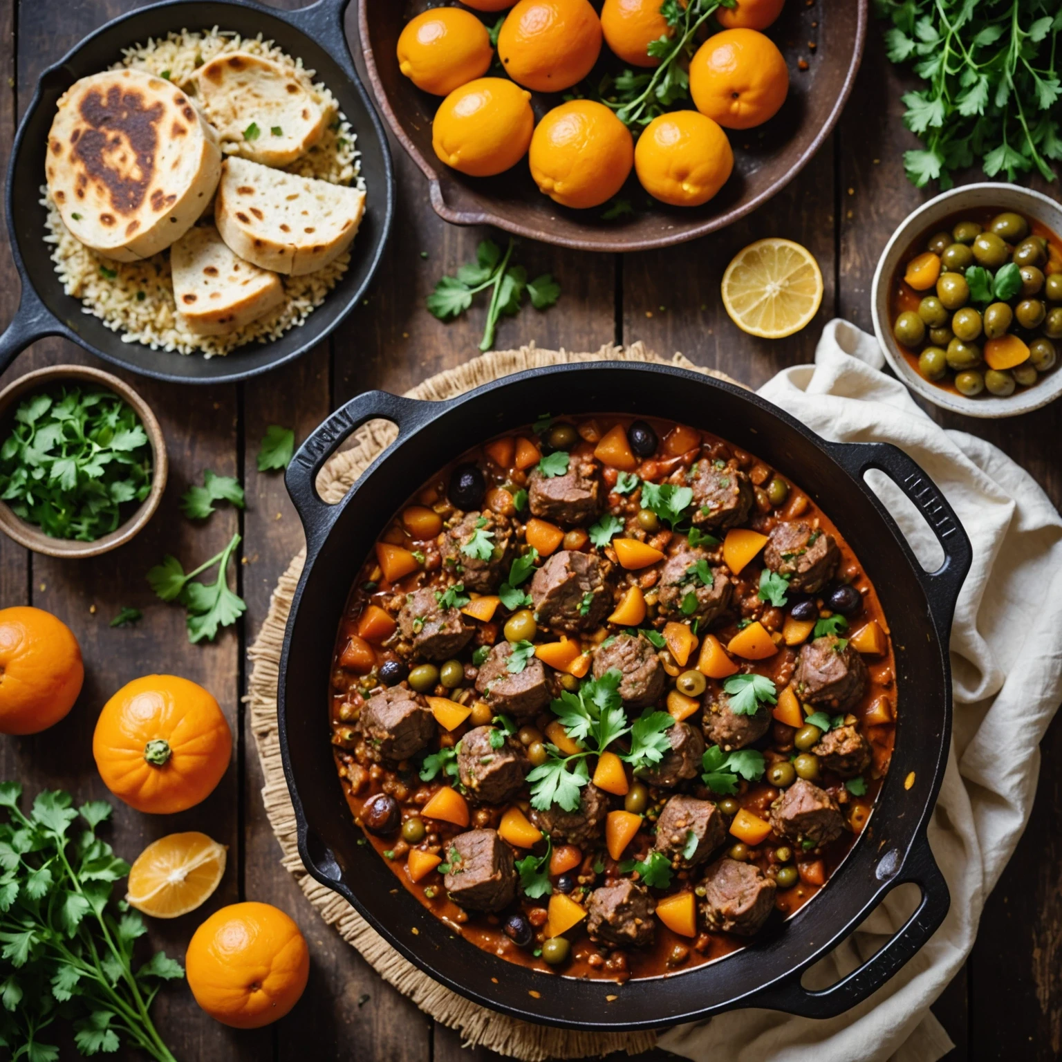 Skillet Moroccan-Spiced Lamb and Apricot Tagine