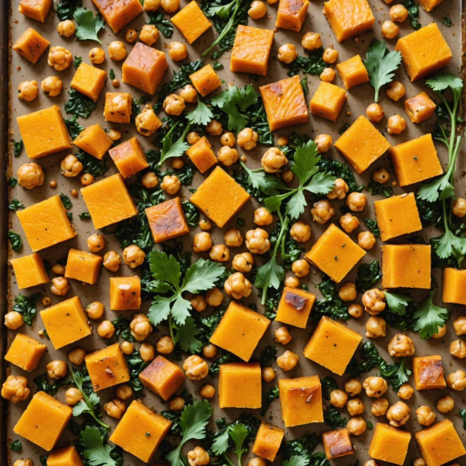 Sheet Pan Roasted Chickpea and Butternut Squash with Tahini Drizzle
