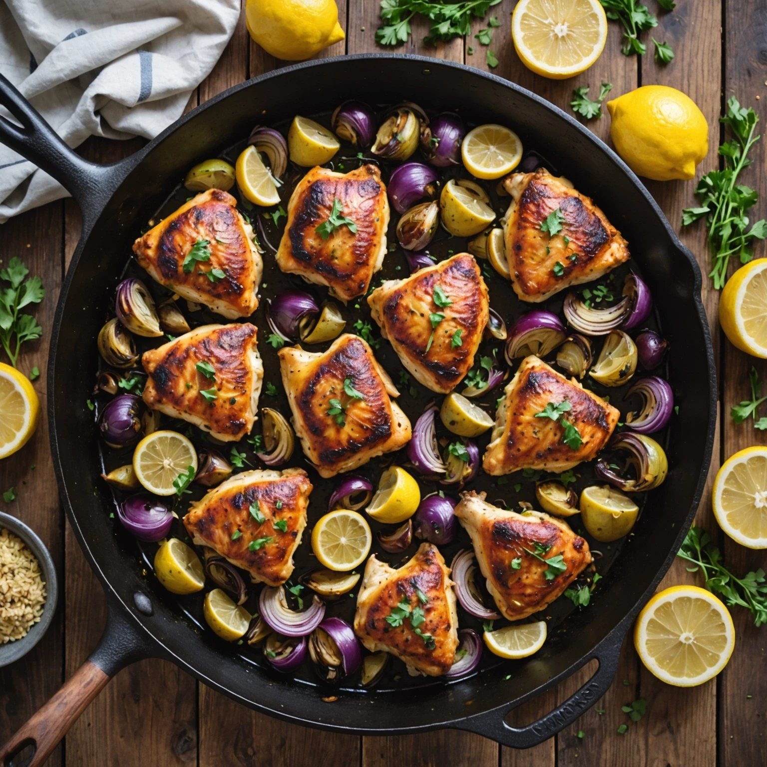 One-Pan Greek Lemon Oregano Chicken with Roasted Artichokes