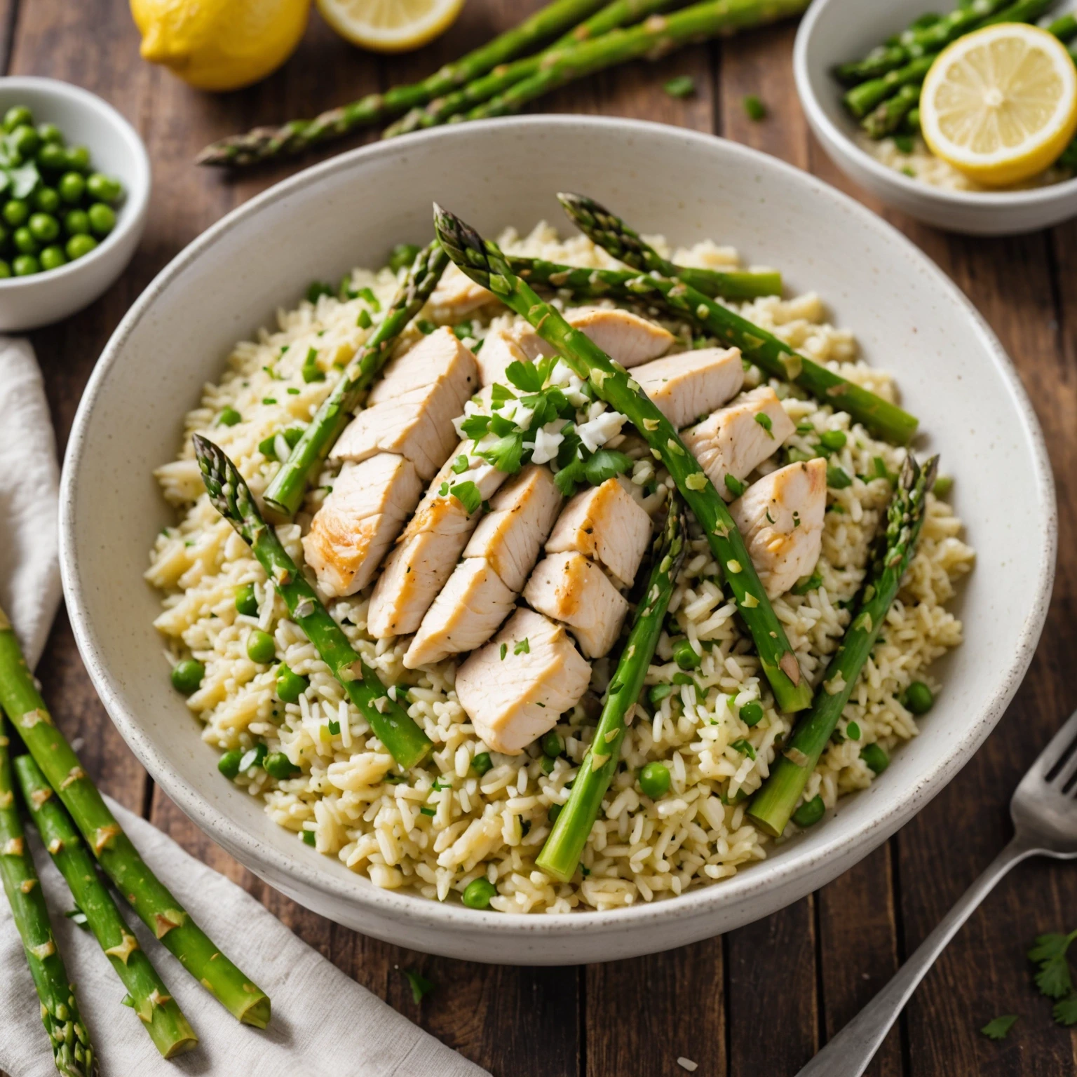 One-Pot Creamy Chicken and Asparagus Risotto