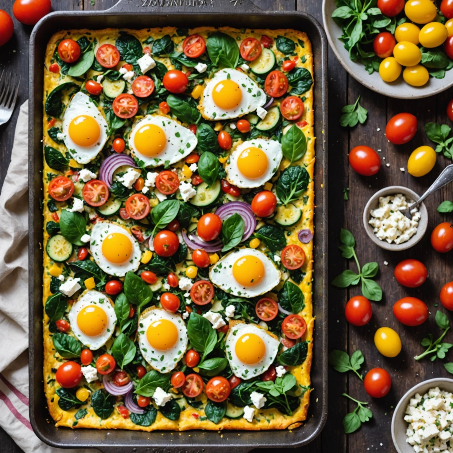 Sheet Pan Roasted Mediterranean Vegetable Frittata