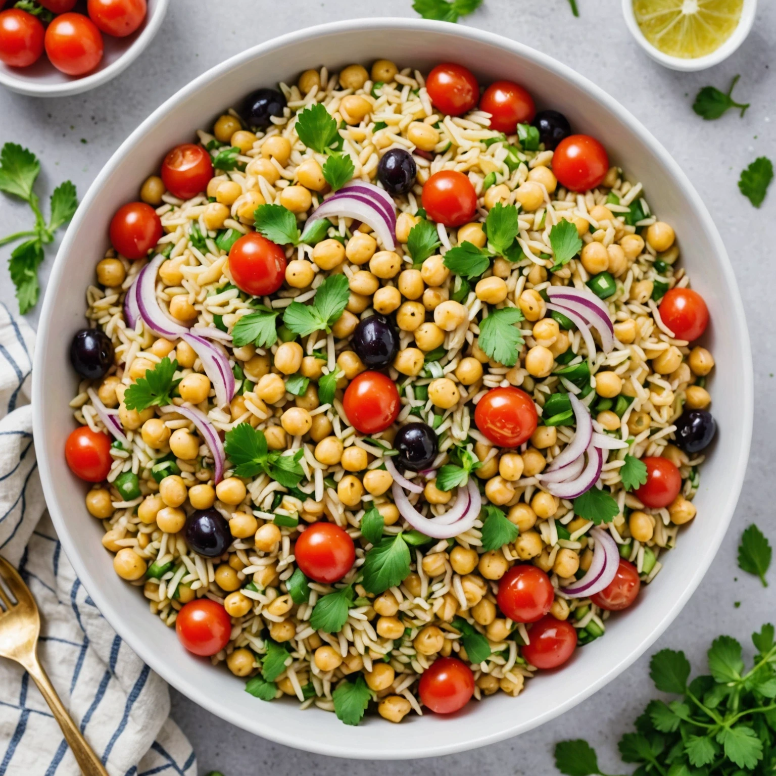 One-Pot Mediterranean Chickpea and Orzo Salad