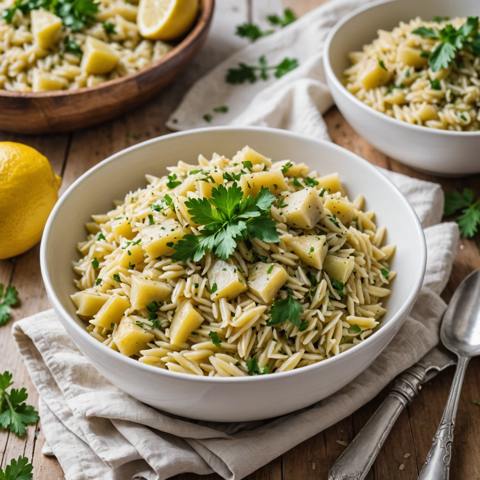 One-Pot Creamy Lemon Artichoke Orzo