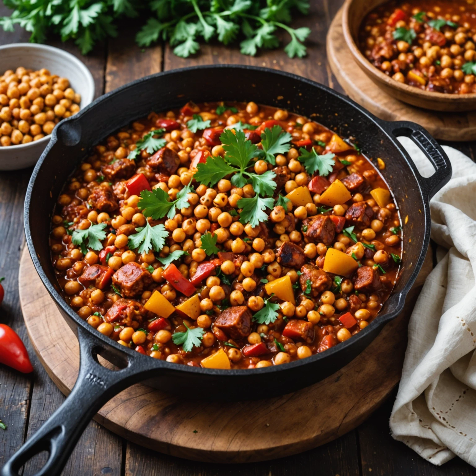 Skillet Portuguese-Style Chorizo and Chickpea Stew