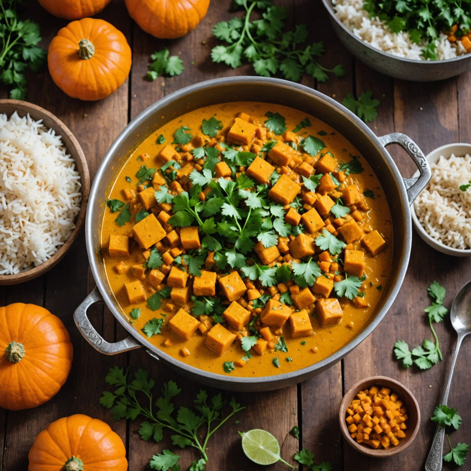 One-Pot Spiced Pumpkin and Red Lentil Curry with Coconut Milk