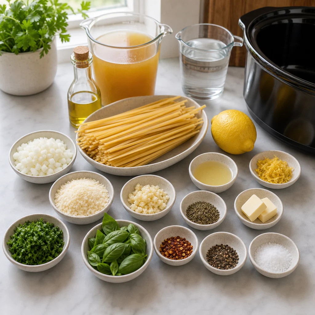 Ingredients for International Lemon Herb Linguine
