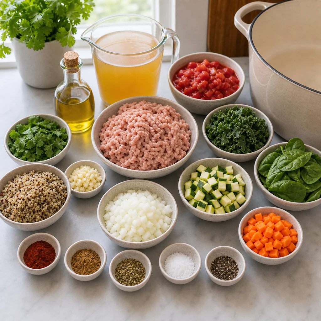 Ingredients for International High-Protein One-Pot Soups