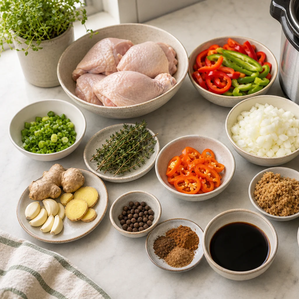 Ingredients for Instant Pot Caribbean Jamaican Jerk Chicken