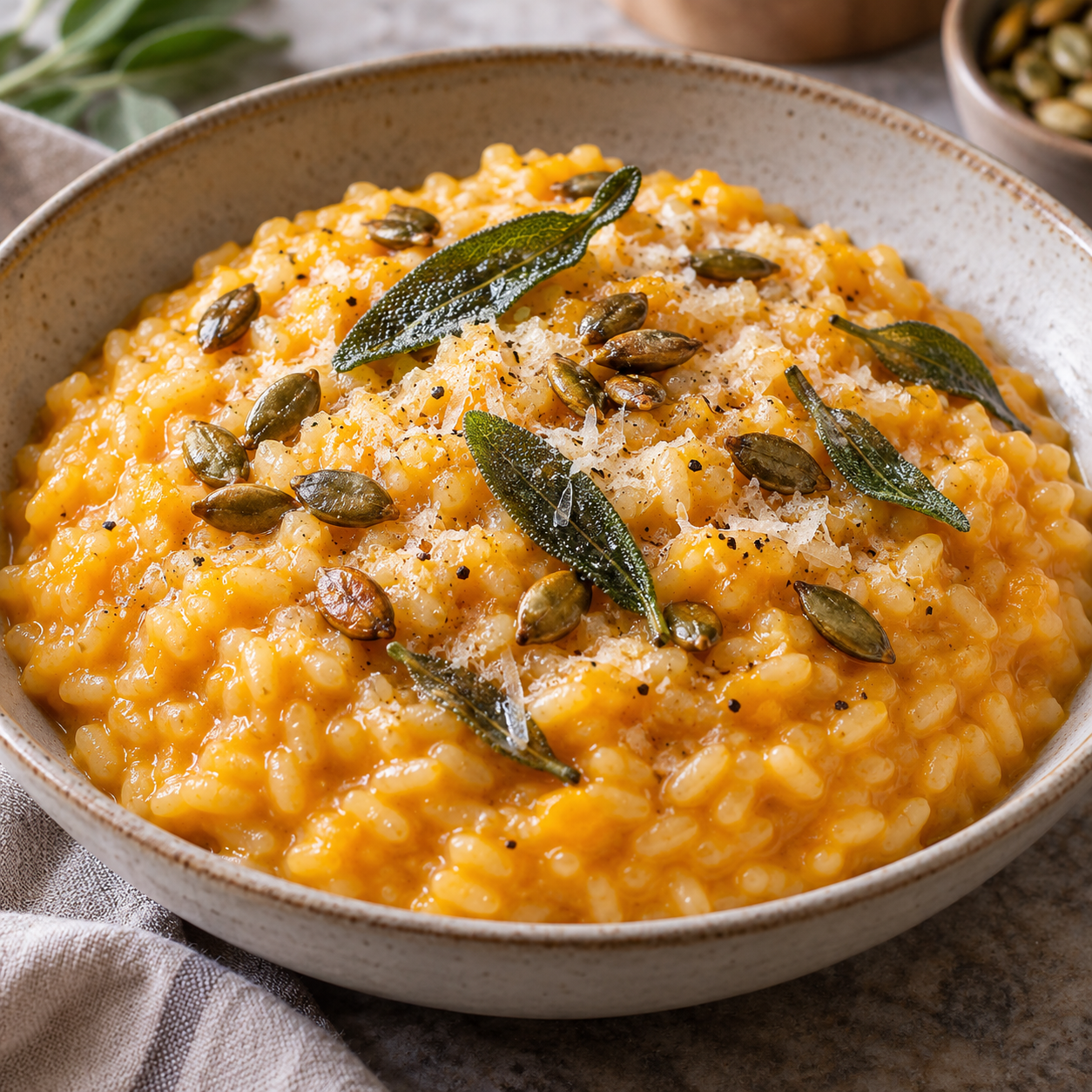 One-Pot Autumn Harvest Pumpkin and Sage Risotto